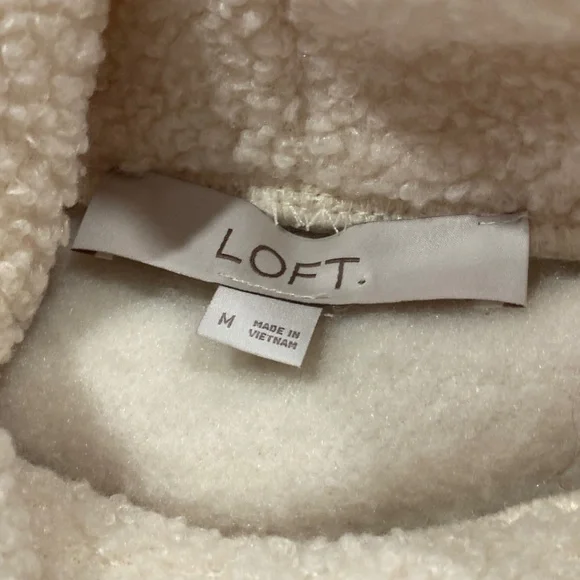 LOFT Cream Sweater with Pink and Black Pattern - Picture 7 of 11